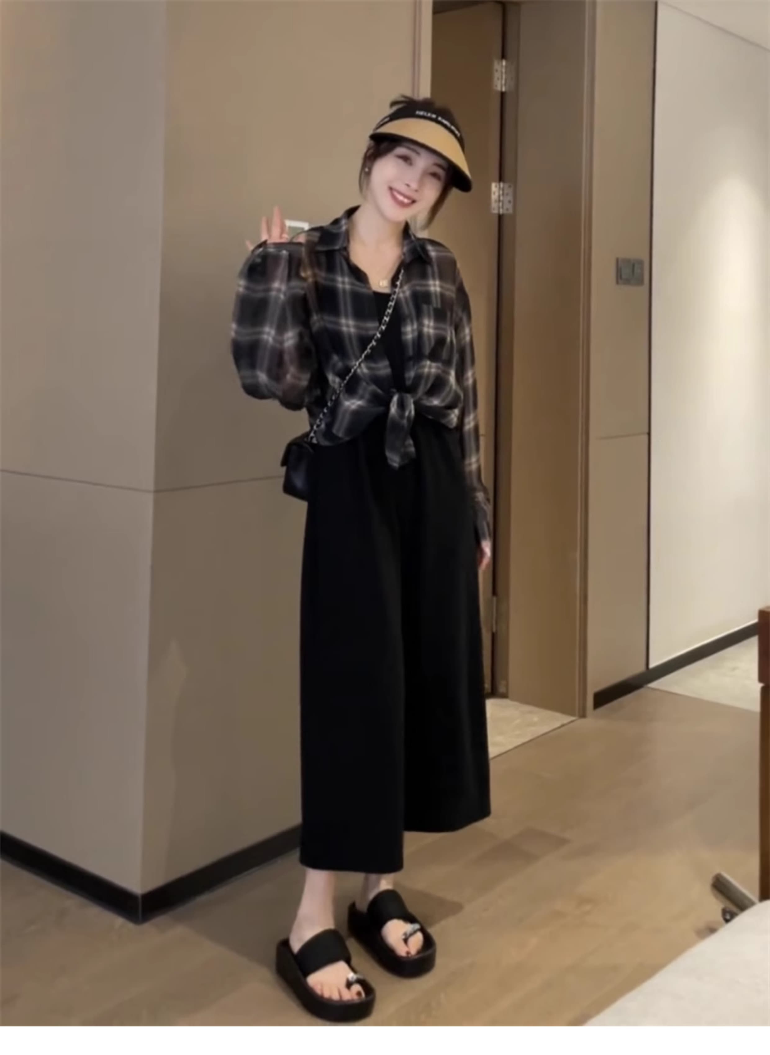 格子柄シャツカーディガン