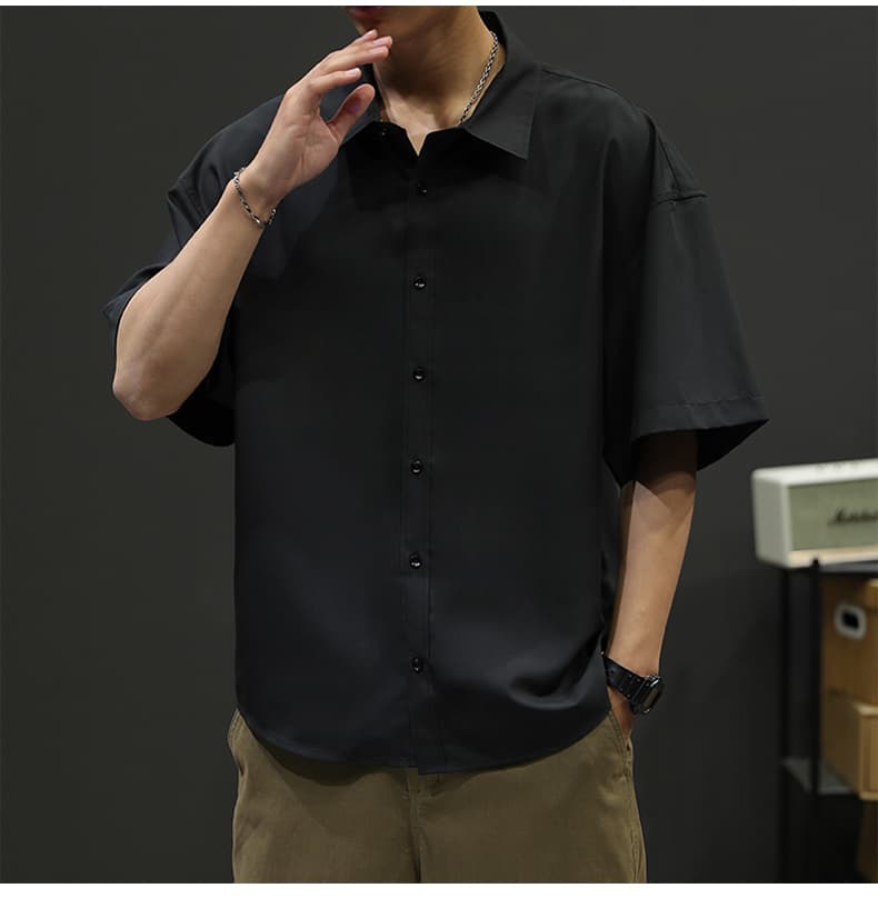 洗練ゆったり半袖シャツ