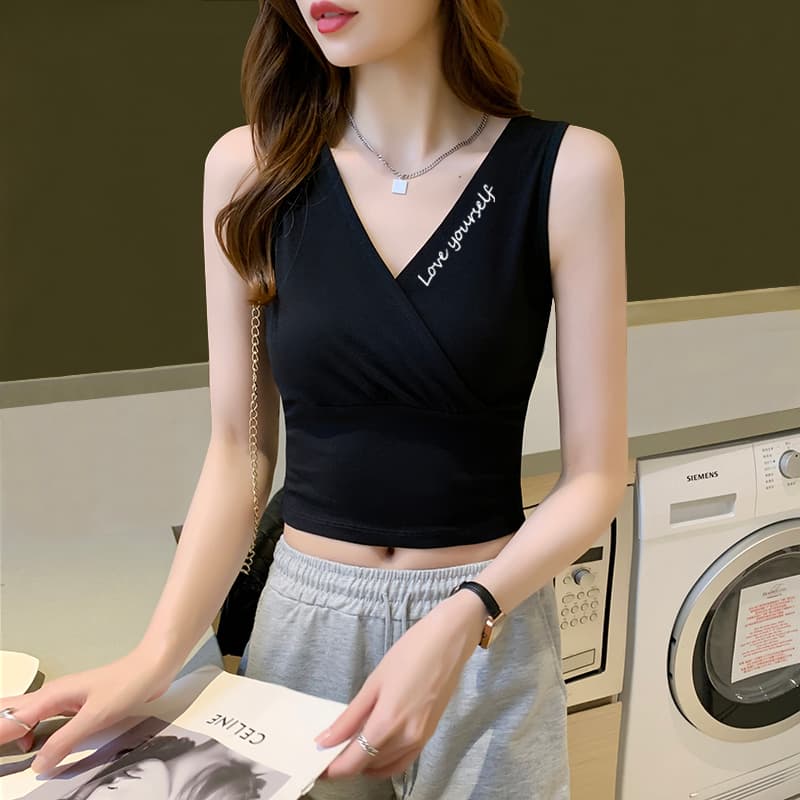 カシュクールデザイン タンクトップ